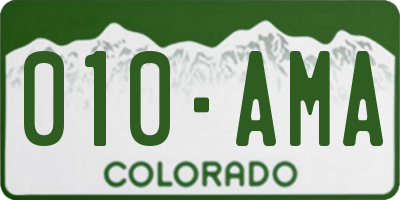 CO license plate 010AMA