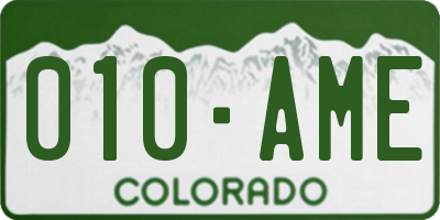 CO license plate 010AME