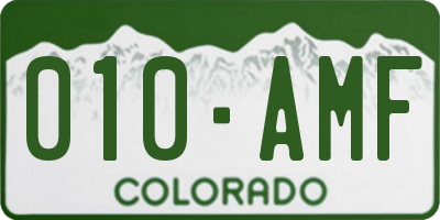 CO license plate 010AMF