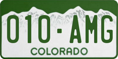 CO license plate 010AMG