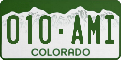 CO license plate 010AMI