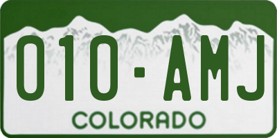 CO license plate 010AMJ