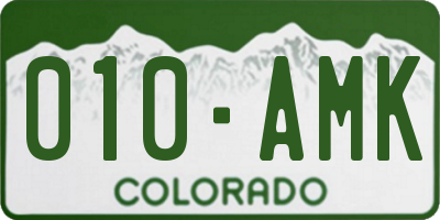 CO license plate 010AMK