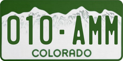 CO license plate 010AMM