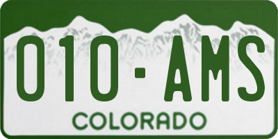 CO license plate 010AMS