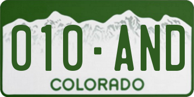CO license plate 010AND
