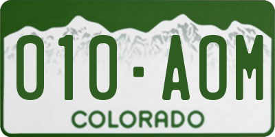 CO license plate 010AOM