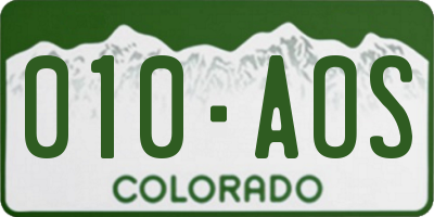 CO license plate 010AOS