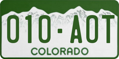 CO license plate 010AOT