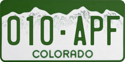 CO license plate 010APF