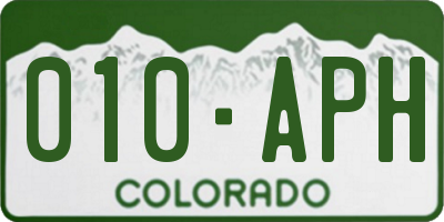 CO license plate 010APH