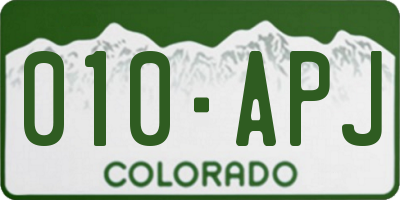 CO license plate 010APJ