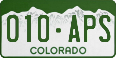 CO license plate 010APS