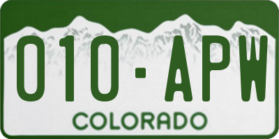 CO license plate 010APW