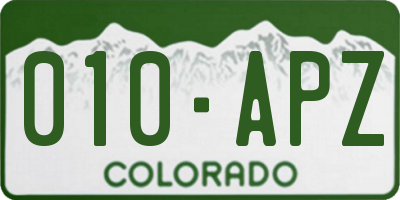 CO license plate 010APZ