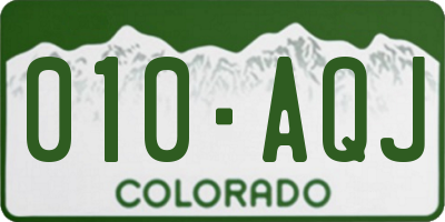 CO license plate 010AQJ