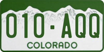 CO license plate 010AQQ
