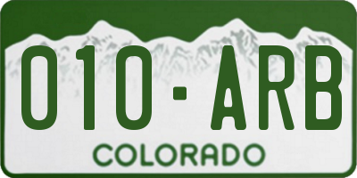 CO license plate 010ARB