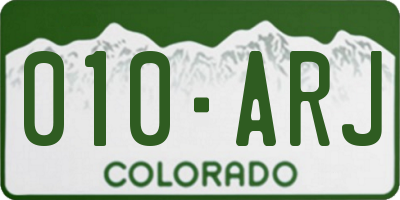 CO license plate 010ARJ