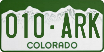 CO license plate 010ARK