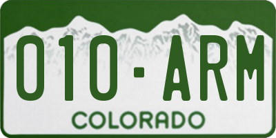 CO license plate 010ARM