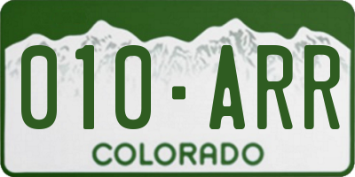 CO license plate 010ARR