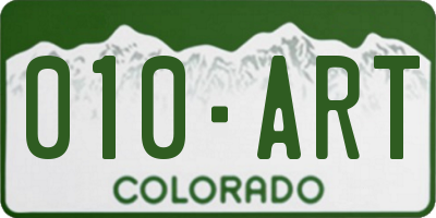 CO license plate 010ART