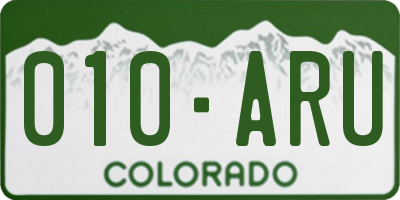 CO license plate 010ARU