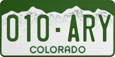 CO license plate 010ARY