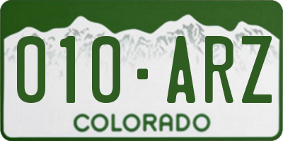 CO license plate 010ARZ