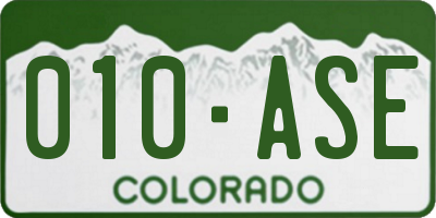 CO license plate 010ASE