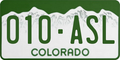 CO license plate 010ASL