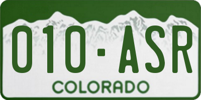 CO license plate 010ASR