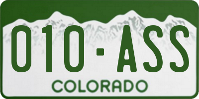 CO license plate 010ASS