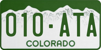 CO license plate 010ATA