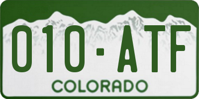 CO license plate 010ATF