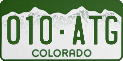CO license plate 010ATG