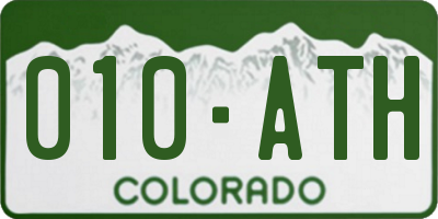 CO license plate 010ATH