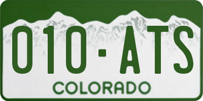 CO license plate 010ATS