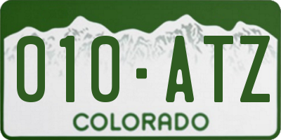 CO license plate 010ATZ