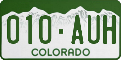 CO license plate 010AUH