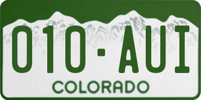 CO license plate 010AUI