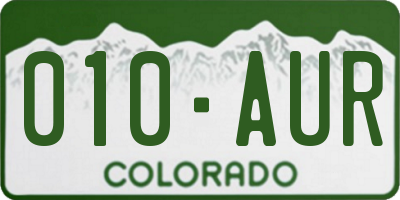 CO license plate 010AUR