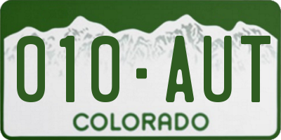 CO license plate 010AUT