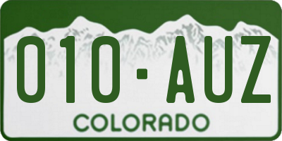 CO license plate 010AUZ