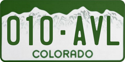 CO license plate 010AVL