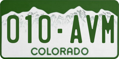 CO license plate 010AVM