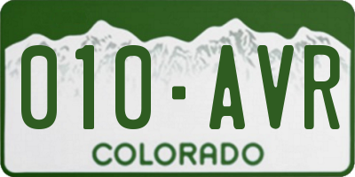 CO license plate 010AVR