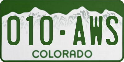 CO license plate 010AWS