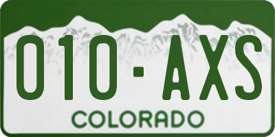 CO license plate 010AXS